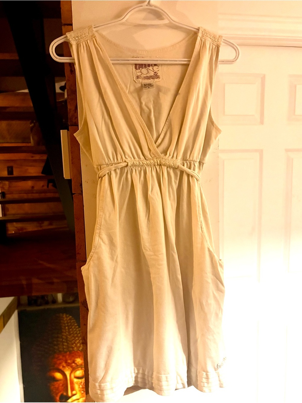 Billabong Ivory Boho Beach Dress Crochet Detail – Size M